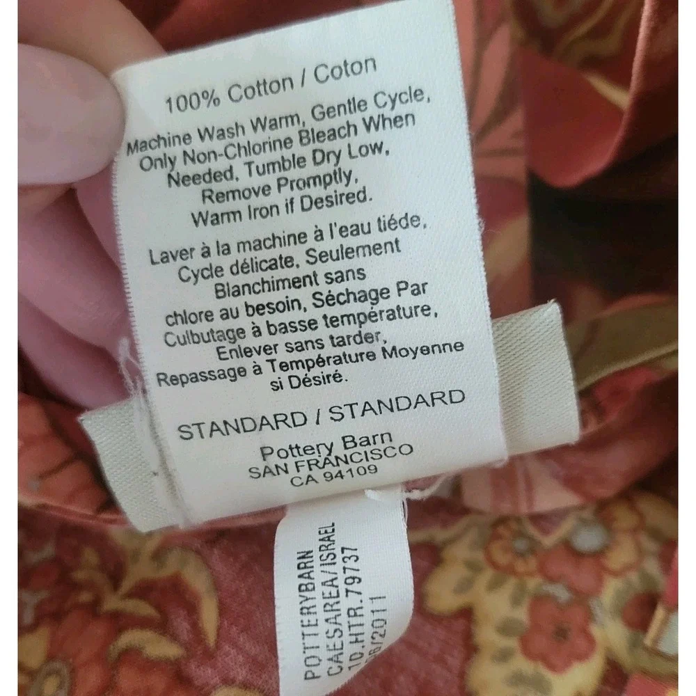 Pottery Barn Clara Palampore Full Queen Duvet Cover/ Shams Set Red Rust Paisley